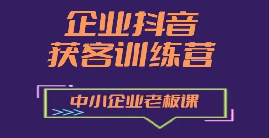 企业抖音营销获客增长训练营，中小企业老板必修课-21资源库