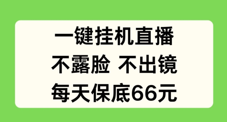 一键挂JI直播，不露脸不出境，每天保底66元【揭秘】-21资源库