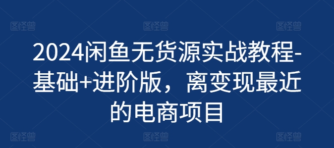 2024闲鱼无货源实战教程-基础+进阶版，离变现最近的电商项目-21资源库