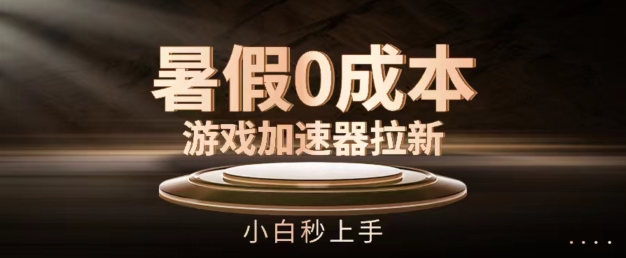 暑假0成本游戏加速器拉新，小白秒上手，无需投资【揭秘】-21资源库