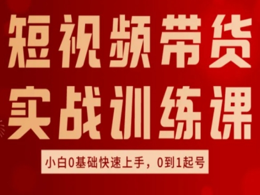短视频带货实战训练课，好物分享实操，小白0基础快速上手，0到1起号-21资源库