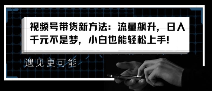 视频号带货新方法：流量飙升，日入千元不是梦，小白也能轻松上手【揭秘】-21资源库