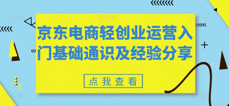 京东电商轻创业运营入门基础通识及经验分享-21资源库