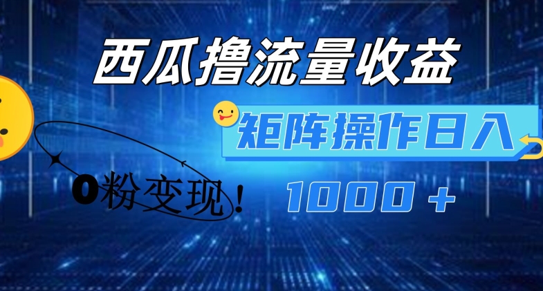 西瓜视频撸流量，简单上手，0粉变现矩阵操作，日入1000+【揭秘】-21资源库