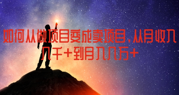 如何从做项目变成卖项目，从月收入几千到月入几万【揭秘】-21资源库