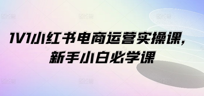 1V1小红书电商运营实操课，新手小白必学课-21资源库