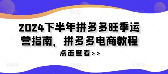 2024下半年拼多多旺季运营指南，拼多多电商教程-21资源库