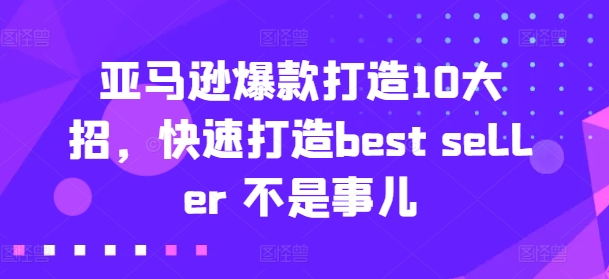 亚马逊爆款打造10大招，快速打造best seller 不是事儿-21资源库