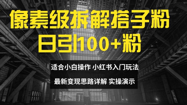 像素级拆解搭子粉，日引100+，小白看完可上手，最新变现思路详解【揭秘】-21资源库