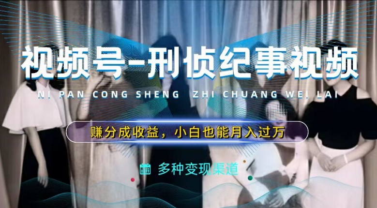 利用刑侦纪实视频，赚视频号分成计划收益，操作简单，新手小白轻松月入过万【揭秘】-21资源库