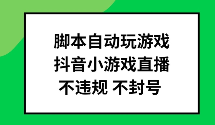 脚本自动玩游戏，抖音小游戏直播，不违规不封号可批量做【揭秘】-21资源库