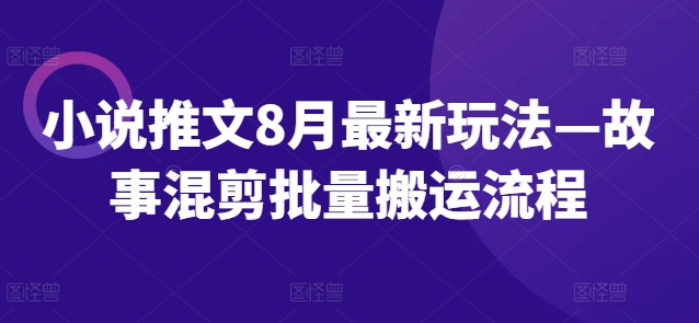 小说推文8月最新玩法—故事混剪批量搬运流程-21资源库