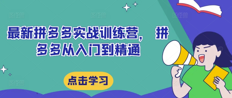 最新拼多多实战训练营， 拼多多从入门到精通-21资源库