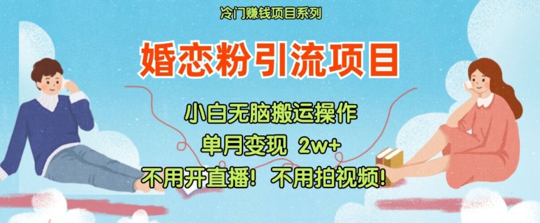 小红书婚恋粉引流，不用开直播，不用拍视频，不用做交付【揭秘】-21资源库