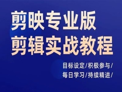 剪映专业版剪辑实战教程，目标设定/积极参与/每日学习/持续精进-21资源库