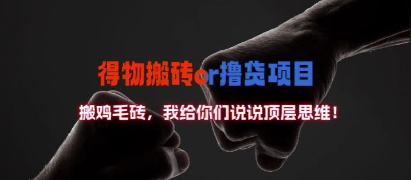 得物搬砖撸货项目?掰下数据，我给你们说说顶层思维【揭秘】-21资源库