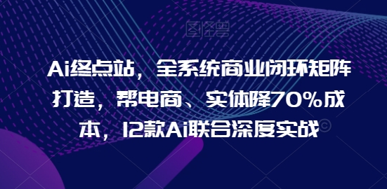 Ai终点站，全系统商业闭环矩阵打造，帮电商、实体降70%成本，12款Ai联合深度实战【0906更新】-21资源库