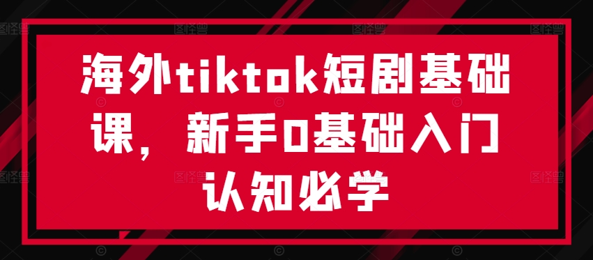 海外tiktok短剧基础课，新手0基础入门认知必学-21资源库
