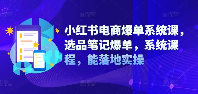 小红书电商爆单系统课，选品笔记爆单，系统课程，能落地实操-21资源库