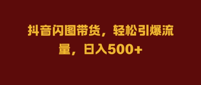 抖音闪图带货，轻松引爆流量，日入几张【揭秘】-21资源库