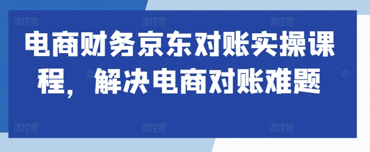 电商财务京东对账实操课程，解决电商对账难题-21资源库
