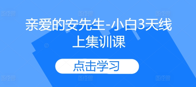 亲爱的安先生-小白3天线上集训课-21资源库
