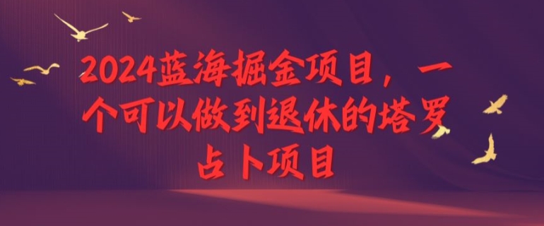 2024蓝海掘金项目，一个可以做到退休的塔罗占卜项目-21资源库