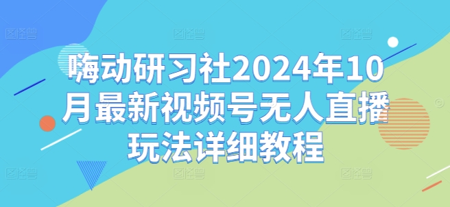 嗨动研习社2024年10月最新视频号无人直播玩法详细教程-21资源库