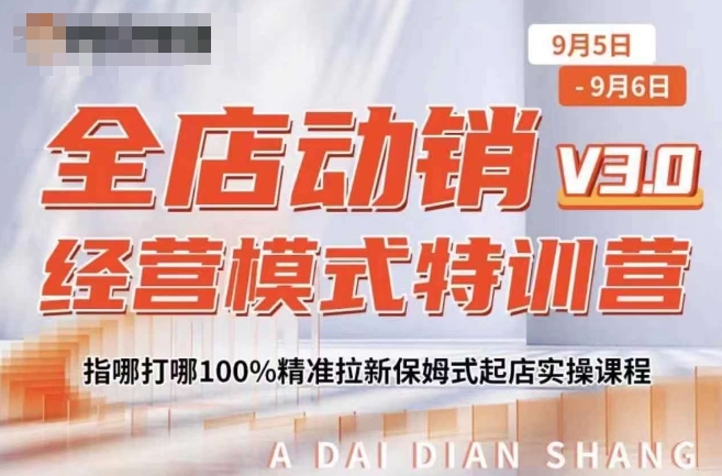 全店动销经营模式特训营，指哪打哪100%精准拉新保姆式起店实操课程-21资源库