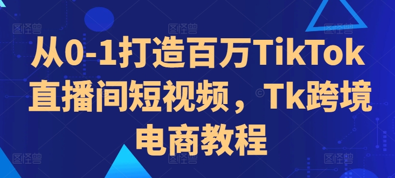 从0-1打造百万TikTok直播间短视频，Tk跨境电商教程-21资源库