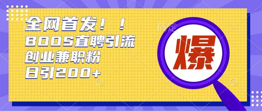 通过Boss直聘，每天轻松钓到200+多条创业大鱼的秘籍【揭秘】-21资源库