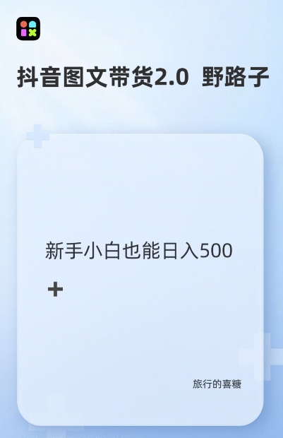 抖音图文带货野路子2.0玩法，暴力起号，单日收益多张，小白也可轻松上手【揭秘】-21资源库
