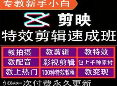 剪映特效教程和运营变现教程，特效剪辑速成班，专教新手小白-21资源库