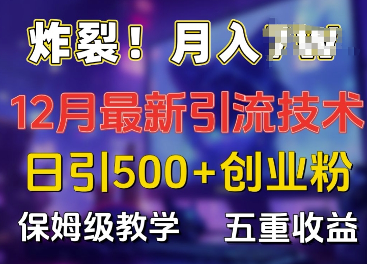 炸裂!揭秘12月最新日引流500+精准创业粉，多重收益保姆级教学-21资源库