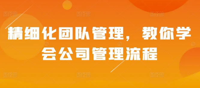 精细化团队管理，教你学会公司管理流程-21资源库