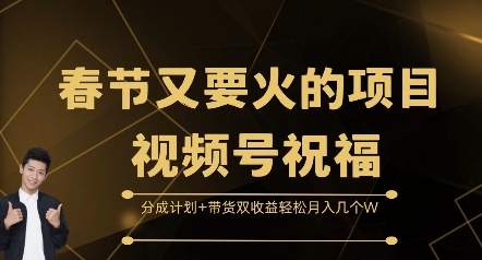 春节又要火的项目视频号祝福，分成计划+带货双收益，轻松月入几个W【揭秘】-21资源库