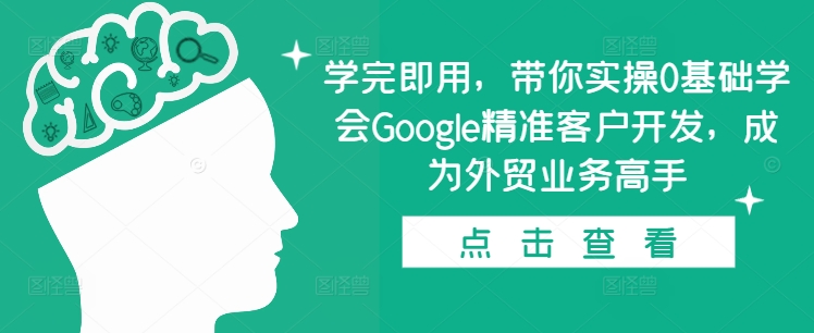学完即用，带你实操0基础学会Google精准客户开发，成为外贸业务高手-21资源库