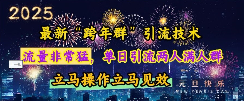 最新“跨年群”引流，流量非常猛，单日引流两人满人群，立马操作立马见效【揭秘】-21资源库