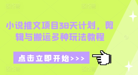 小说推文项目38天计划，剪辑与搬运多种玩法教程-21资源库