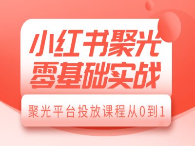 小红书聚光零基础实战，聚光平台投放课程从0到1-21资源库