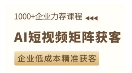 AI短视频矩阵获客实操课，企业低成本精准获客-21资源库