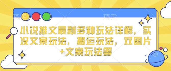 小说推文最新多种玩法详解，实况文案玩法，搬运玩法，双图片+文案玩法等-21资源库