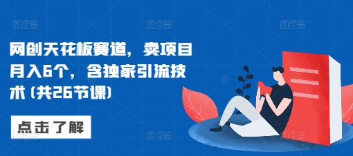 网创天花板赛道，卖项目月入6个，含独家引流技术(共26节课)-21资源库