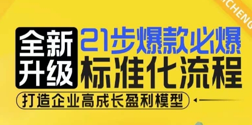 21步爆款必爆标准化流程，全新升级，打造企业高成长盈利模型-21资源库