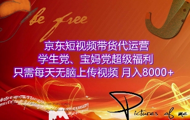 京东短视频带货代运营，学生党、宝妈党超级福利，只需每天无脑上传视频，月入8000+【仅揭秘】-21资源库