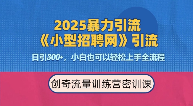 2025最新暴力引流方法，招聘平台一天引流300+，日变现多张，专业人士力荐-21资源库