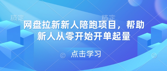 网盘拉新新人陪跑项目，帮助新人从零开始开单起量-21资源库
