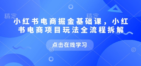 小红书电商掘金课，小红书电商项目玩法全流程拆解-21资源库