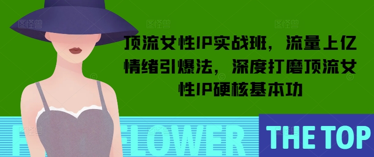 顶流女性IP实战班，流量上亿情绪引爆法，深度打磨顶流女性IP硬核基本功-21资源库