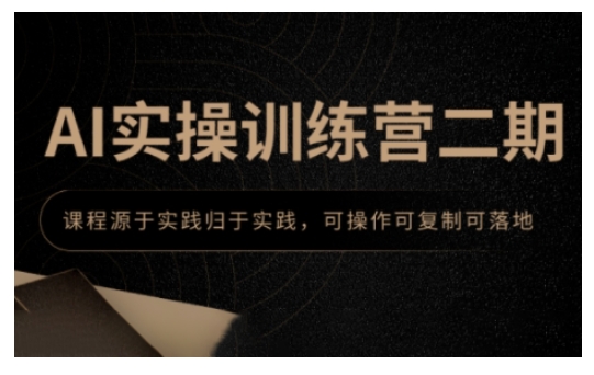 AI实操训练营二期，课程源于实践归于实践，可操作可复制可落地-21资源库